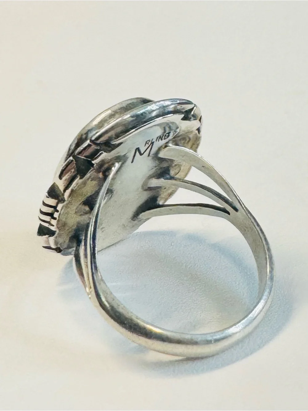 Vtg Navajo Sterling Multi Stone Inlay Ring (7)